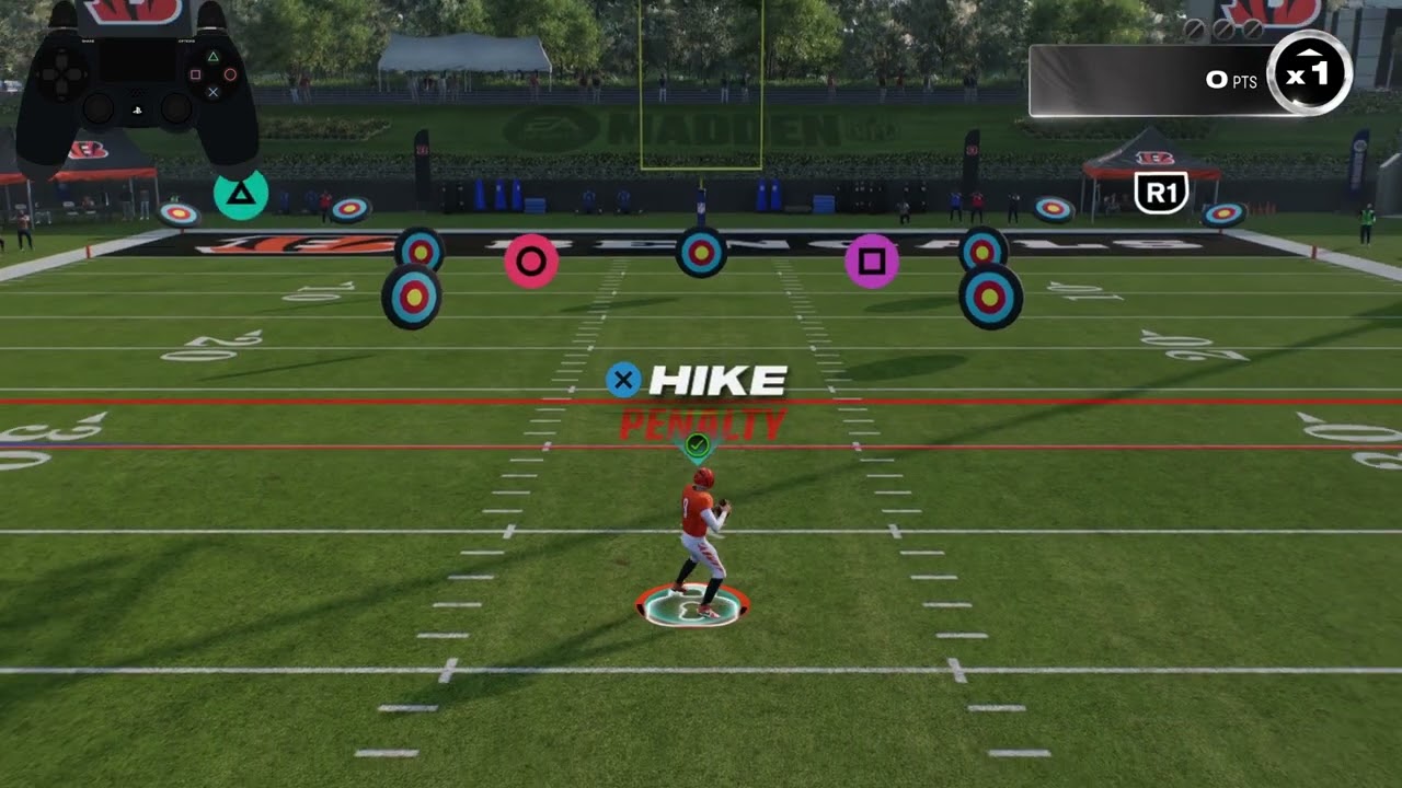 Madden target-passing minigame